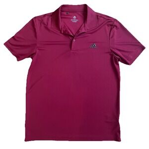 Adidas Polo Shirt Men's M Maroon Red Primegreen Golf Tennis Athletic Performance